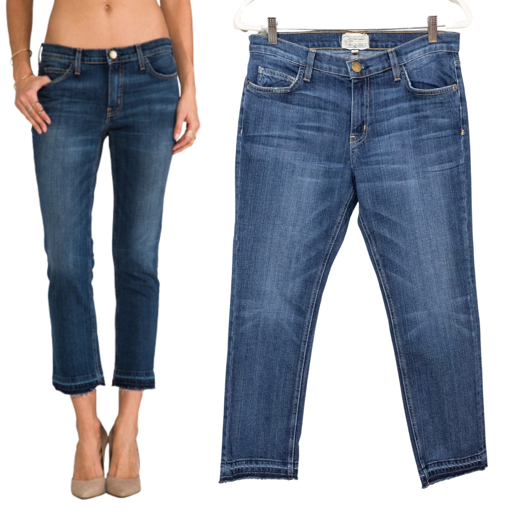 CURRENT/ELLIOTT The Cropped Straight in Loved Wash Let Out Hem Women's Size 28